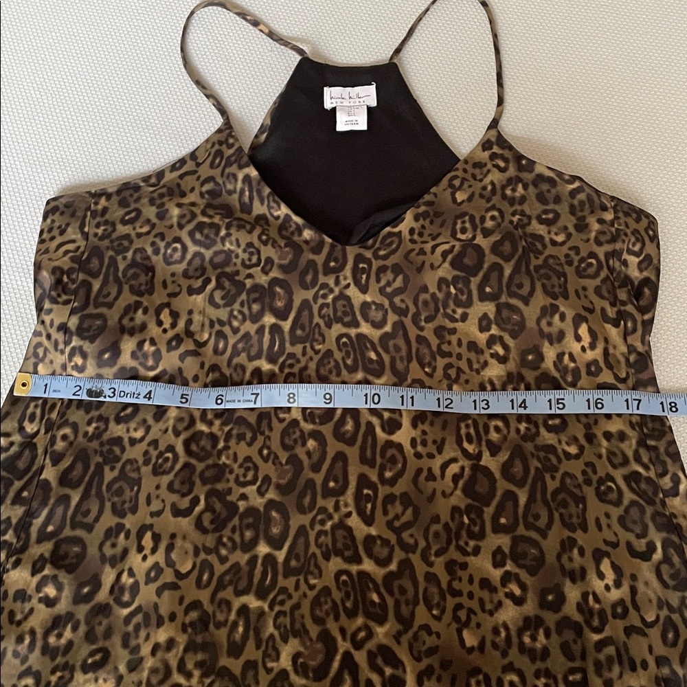 New Nicole Miller New York Leopard Print Sleeveless Maxi Dress Size Large - Picture 7 of 9